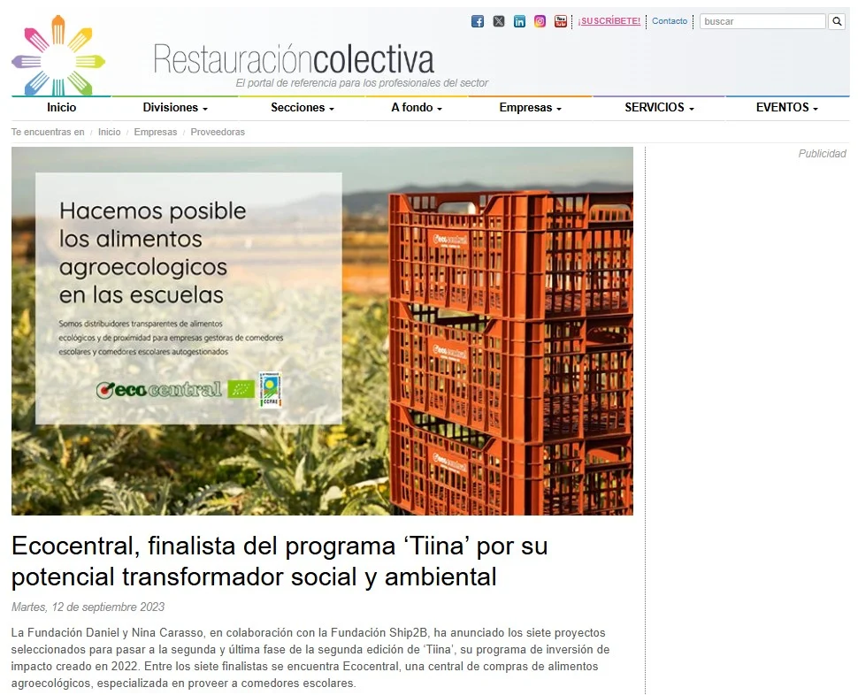Ecocentral, finalista del programa ‘Tiina’ pel seu potencial transformador social i ambiental